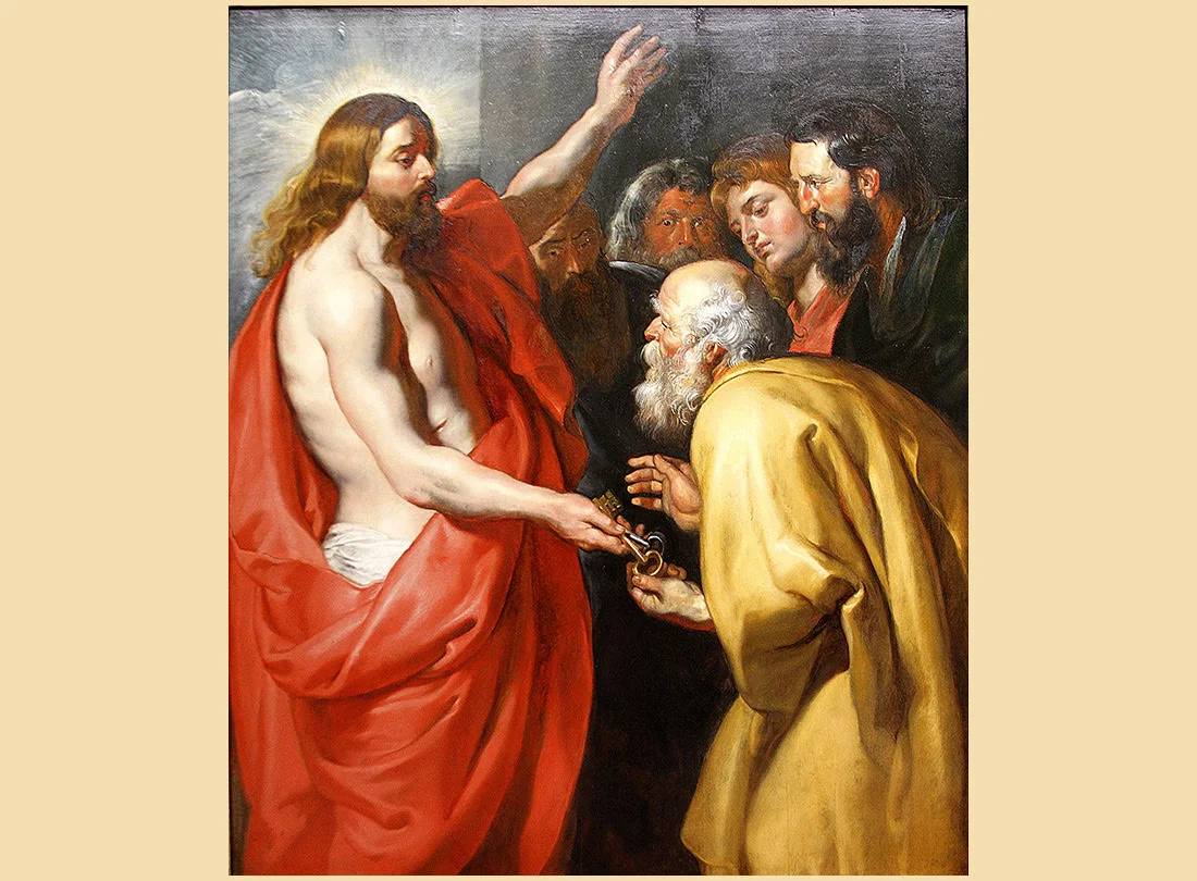 Photo of Rubens' 'Christ Giving the Keys of Heaven to St Peter,' 1612–1614.