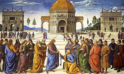 'Delivery of the Keys' painting by Pietro Perugino