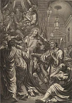 'The Denial of Peter' engraving by Gregoire Huret