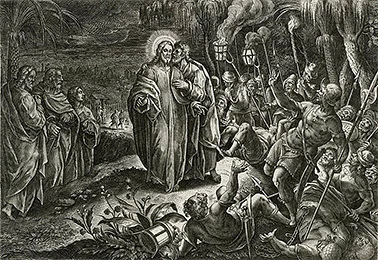'Judas' Kiss' engraving by Philips Galle