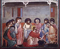 'Washing of Feet' fresco painting by Giotto di Bondone
