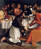 'Christ Washing the Disciples' Feet' painting by Bernhard Strigel