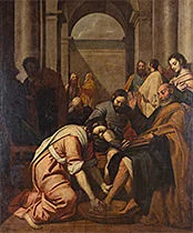 'Jesus Washing Peter's Feet' painting by Antonio Arias Fernández
