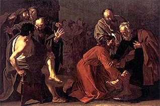 'Jesus Washing the Apostles' Feet' painting by Dirck van Baburen