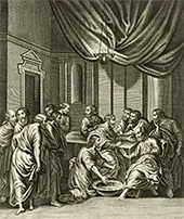 'Christ Washing the Feet of the Apostles,' engraving by Adriaen Lommelin