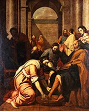 'Jesus Washing Peter's Feet,' painting by Antonio Arias Fernández