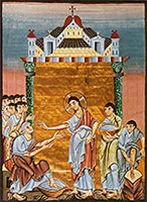 'The Foot Washing of Saint Peter' painting by an unnamed painter from the Otto III Gospels