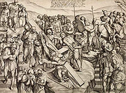 'Martyrdom/Crucifixion of Saint Peter' printing by Giovanni Battista de'Cavalieri