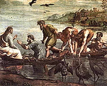 'The Miraculous Draught of Fishes' painting by Raphael