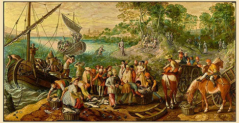 'The Miraculous Draught of Fishes' painting by Joachim Beuckelaer