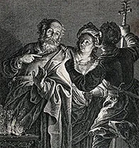 'The Denial of Saint Peter' engraving by Andries Pauli I