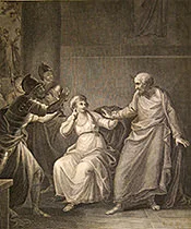 'Peter Denying Christ' etched print by John Chapman, after Domenico Pellegrini