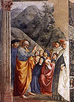 'St Peter Preaching in Jerusalem' painting by Masolino da Panicale
