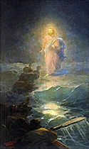 'Walking on Water' painting by Ivan Aivazovsky