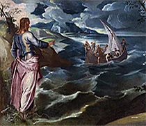 'Christ at the Sea of Galilee' painting by Jacopo Tintoretto