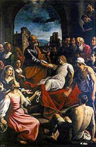 'The Raising of Tabitha' painting by Fabrizio Santafede