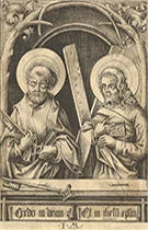 'Saint Peter and Saint Andrew' engraving by Israhel van Meckenem
