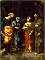 'Saints Peter, Martha, Mary Magdalene, and Leonard' painting by Antonio da Correggio