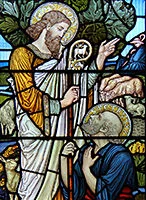 Stained-glass thumbnail of Saint Peter detail Stained-glass thumbnail of Saint Peter detail