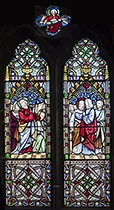 Stained glass depicting 'Peter's Denial of Christ'