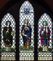 Stained glass of 'Saint John, Saint Peter, and Saint Luke'