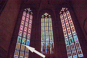 Thumbnail of stained glass window of 'St Peter' in the St Vitus Cathedral, Prague