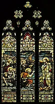 Stained glass highlighting 'The Miraculous Draught of Fish'