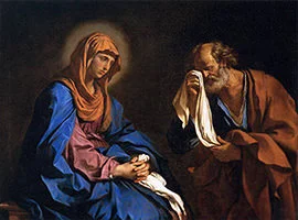 'St Peter Weeping before the Virgin' painting by Giovanni Barbieri (Il Guercino)