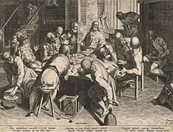 'The Last Supper' engraving by Aegidius Sadeler II