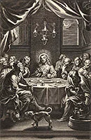 'The Last Supper' engraving by Cornelis Galle