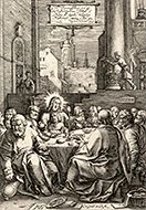 'The Last Supper' engraving by Hendrick Goltzius