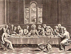 'The Last Supper' engraving by an anonymous engraver