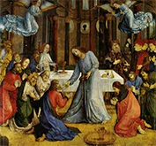 'The Last Supper' painting by Joos van Wassenhove (Justus of Ghent)