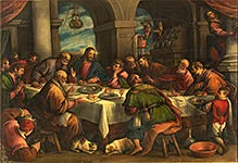 'The Last Supper' painting by Francesco Bassano II