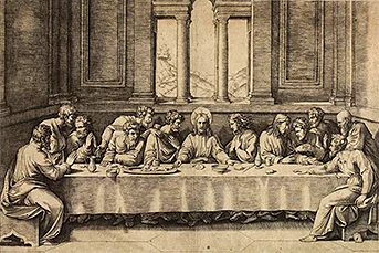 'The Last Supper' engraving by Marcantonio Raimondi