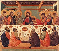 'The Last Supper' painting by Duccio di Buoninsegna