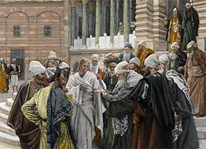 'The Tribute Money (Le denier de César),' painting by James Tissot