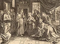 'Apostles Meet in the Upper Room' engraving by Philip Galle