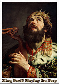 Click to enlarge Warren Camp's Scripture picture of 'King David Playing a Harp.' Warren Camp's Scripture picture of 'King David Playing a Harp'