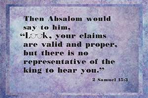 Warren's custom Scripture picture of 2 Samuel 15:3