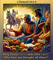 King David asking Ziba, 'Why have you brought these?'