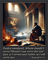 Hushai wondering, 'Whom shall I serve?'