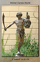 Shimei cursing and stoning King David