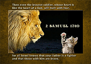 Warren's custom Scripture artwork of 2 Samuel 17:10