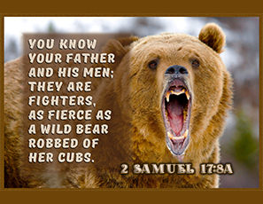 Warren's custom Scripture artwork of 2 Samuel 17:8a