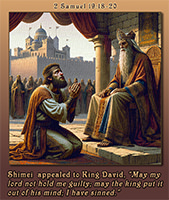 Warren's custom Scripture artwork of 2 Samuel 19:18–20