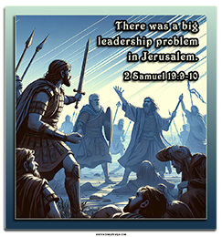 Warren's custom Scripture artwork of 2 Samuel 19:9–10