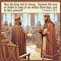 Warren's custom Scripture artwork of 2 Samuel 20:4
