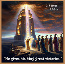 Warren's custom Scripture artwork of 2 Samuel 22:51a
