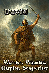 Warren's custom Scripture artwork of David the warrior, psalmist, harpist, and songwriter